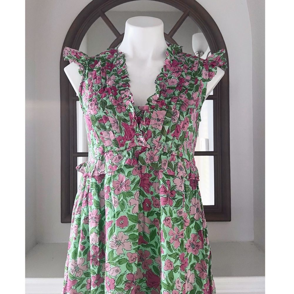 Banjanan Constance Floral Print Ruffled Dress, Patina, NWT, Size S - Picture 9 of 11